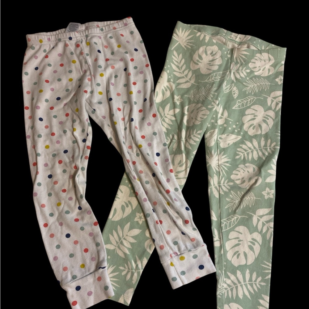Kids Pajamas Set - Polka Dot and Leaf Print